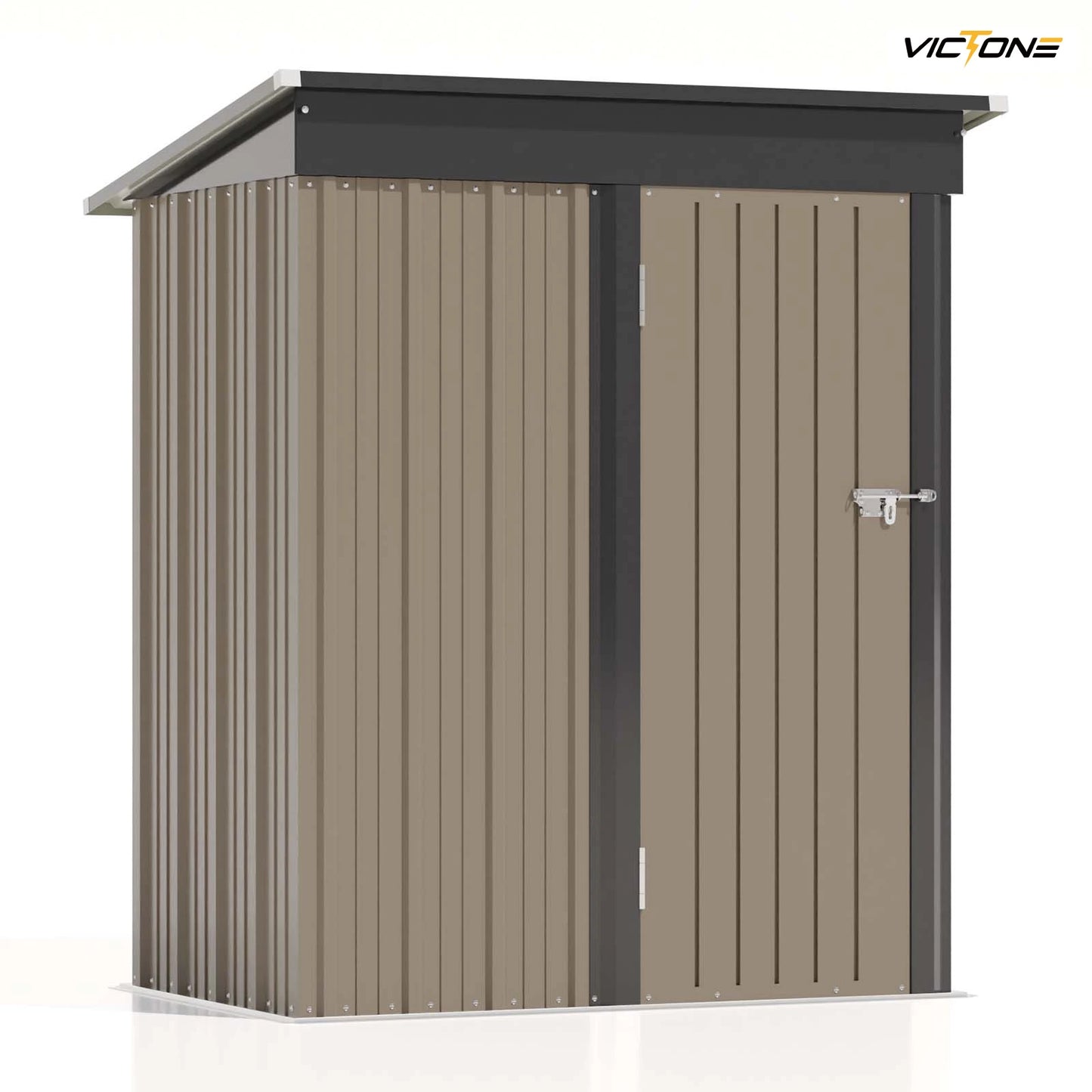 5x3 FT Outdoor Storage Shed, Tool Shed with Sloping Roof and  Doors Lockable