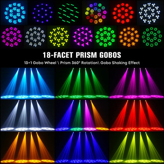 Light Moving Head 18-Facet Prism Stage Light DMX512 14Colors