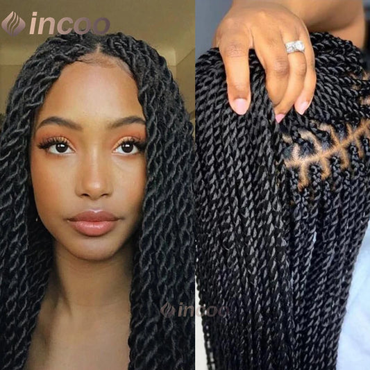 40" Full Lace Frontal Wigs Synthetic Braided Wigs