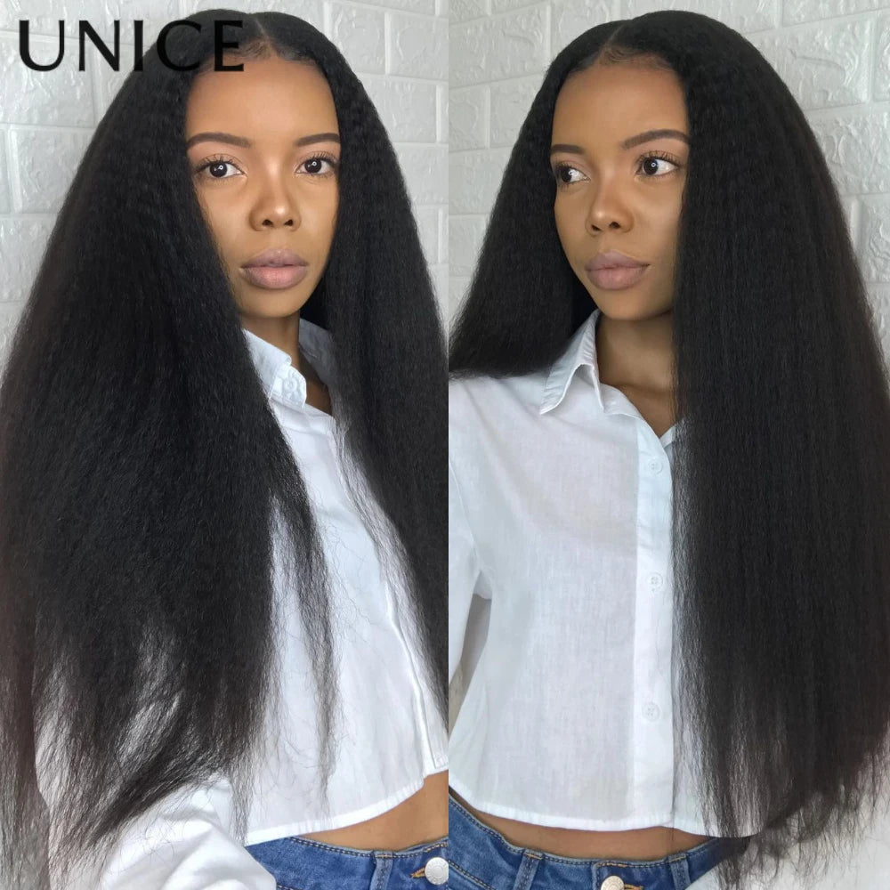 Straight V Part Wig 100% Human Hair Clip-In U Part Wig Beginner Friendly Glueless