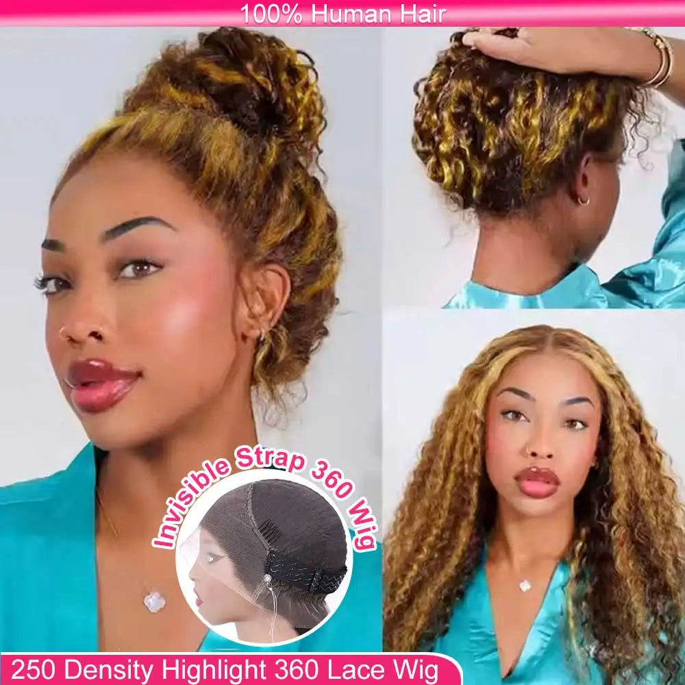 Chocolate Brown 30 Inch Deep Wave Lace Front Wig Glue less Wig Human Hair