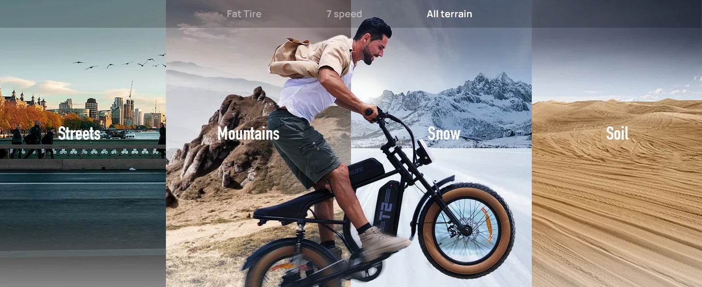 1500W Peak Electric Mountain Bike 48V 15.6Ah 28MPH 100 Mile