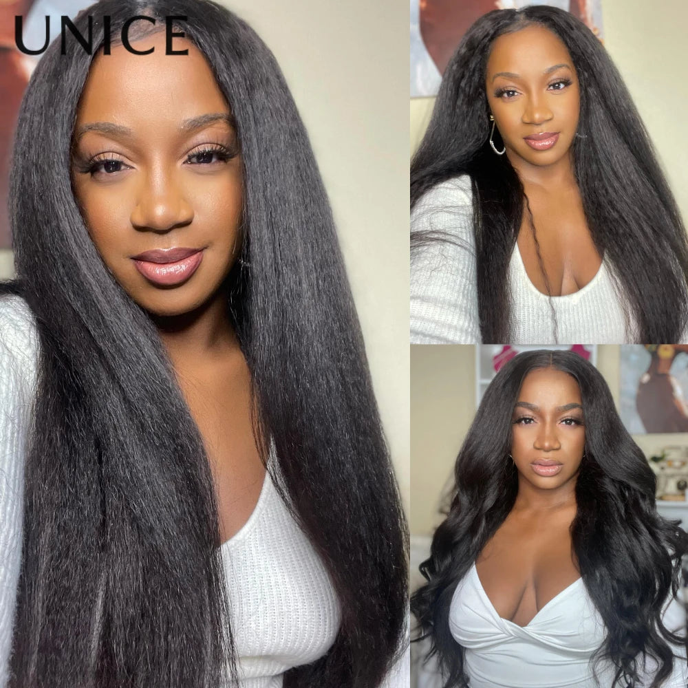 Straight V Part Wig 100% Human Hair Clip-In U Part Wig Beginner Friendly Glueless