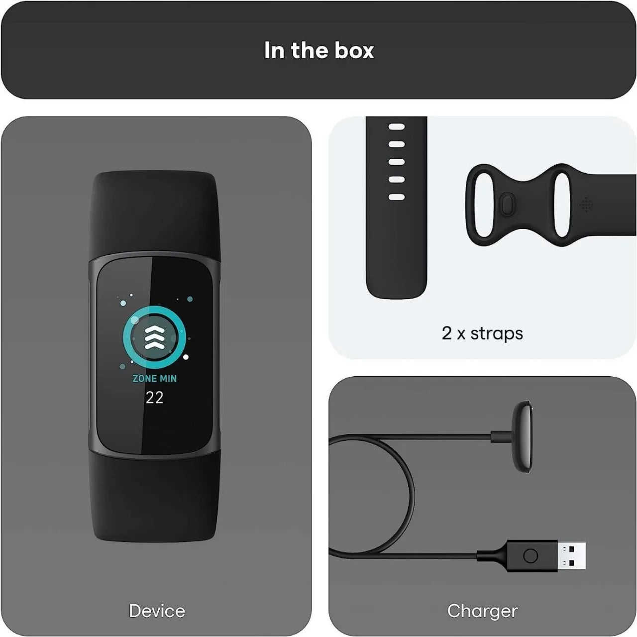 Charge 5 Advanced Fitness Tracker Smartwatch with GPS, Heart Rate Monitor,