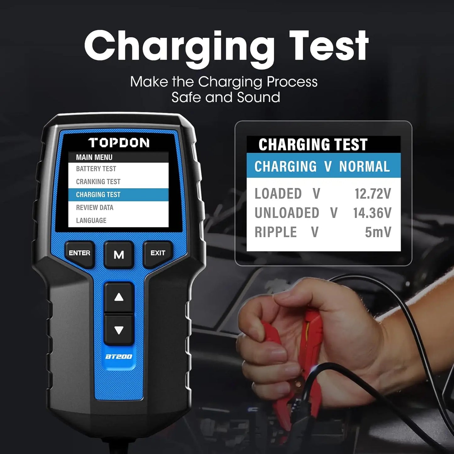 Battery Tester Charging Cranking Test Tools for Car 24V/12V
