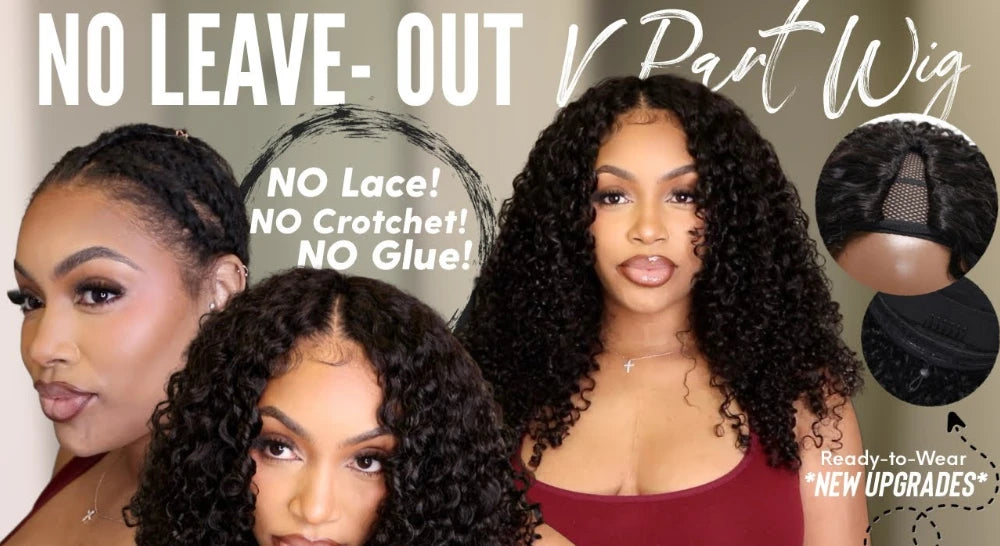 Wave Brazilian Human Hair  V Part Wig 100% Human Hair Seamless