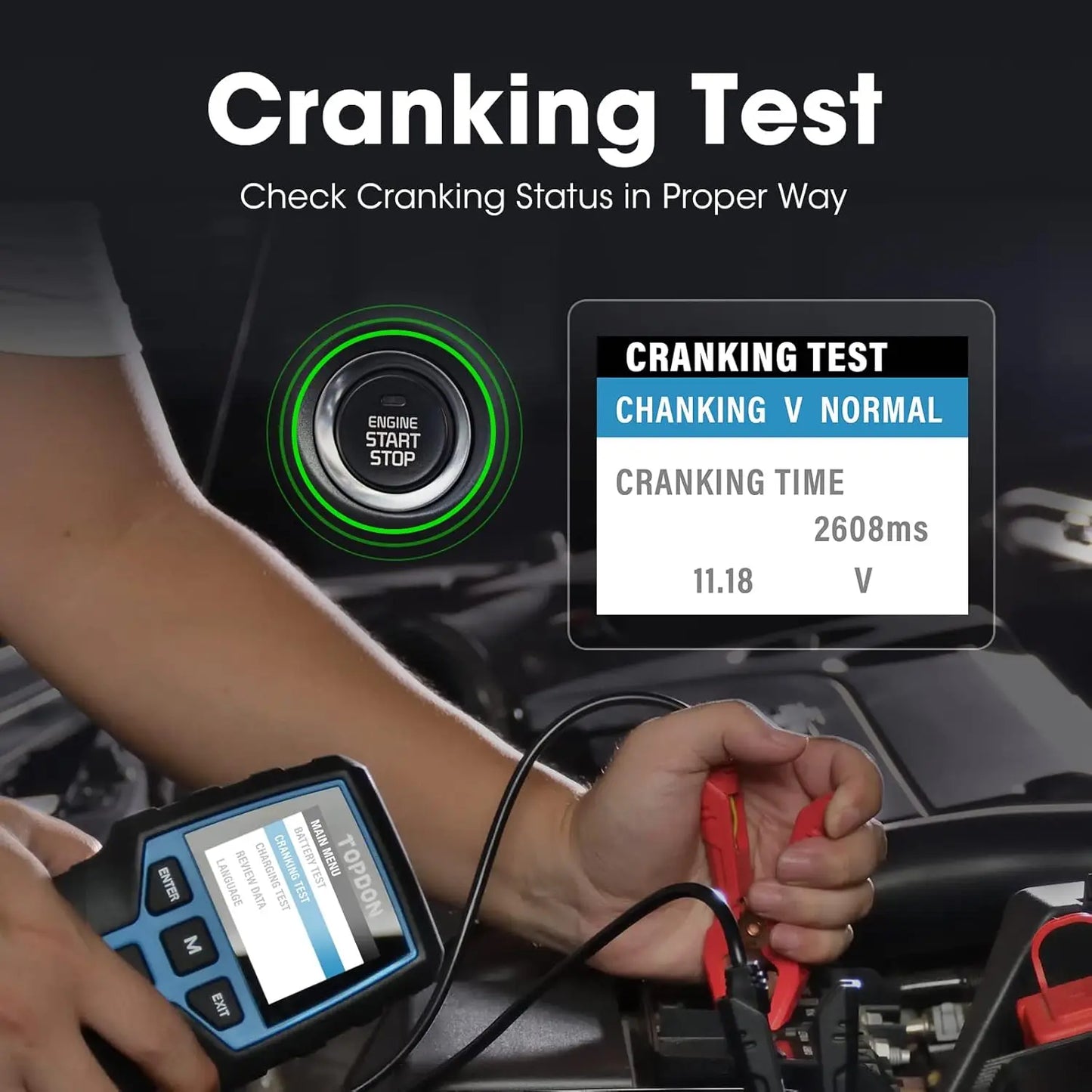 Battery Tester Charging Cranking Test Tools for Car 24V/12V