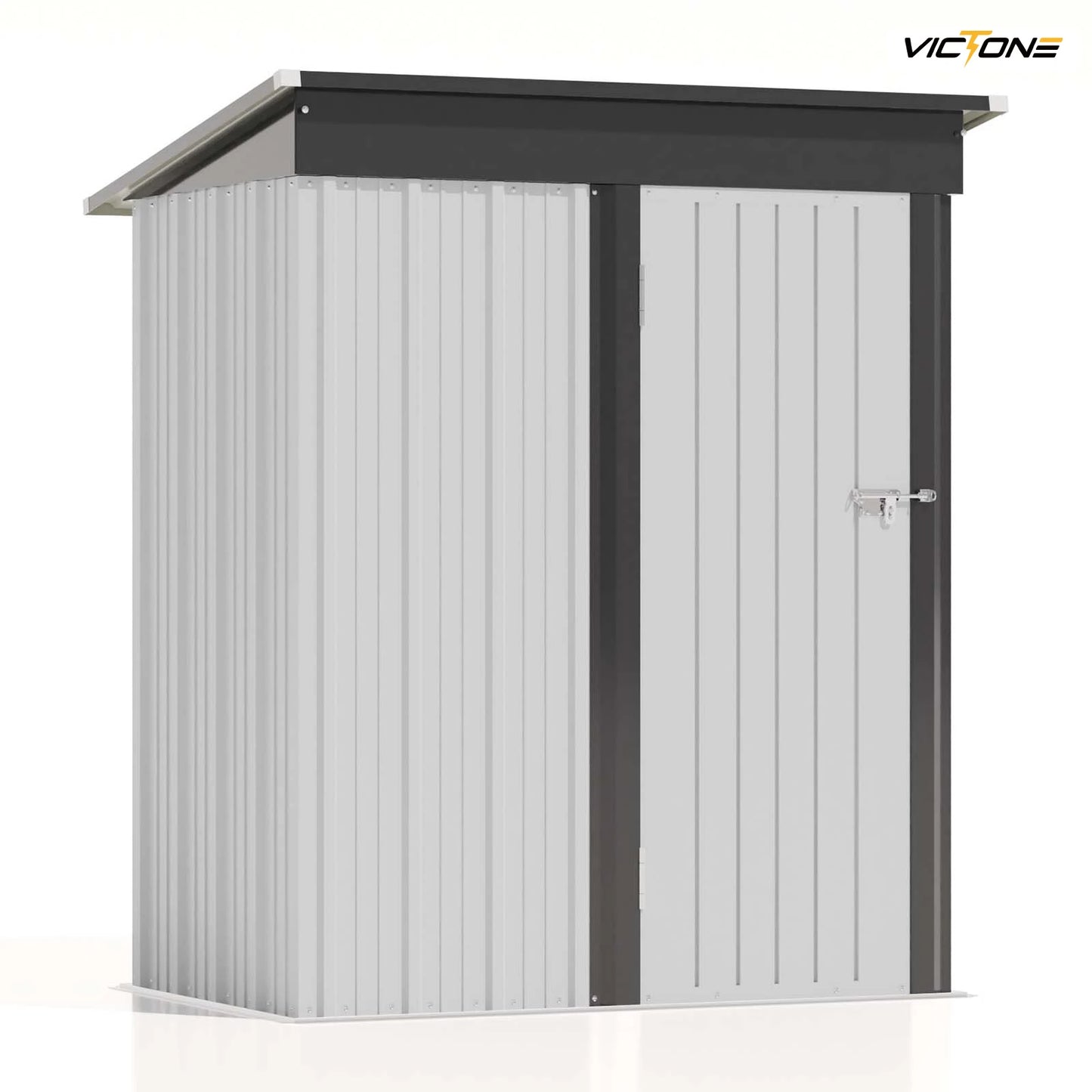 5x3 FT Outdoor Storage Shed, Tool Shed with Sloping Roof and  Doors Lockable