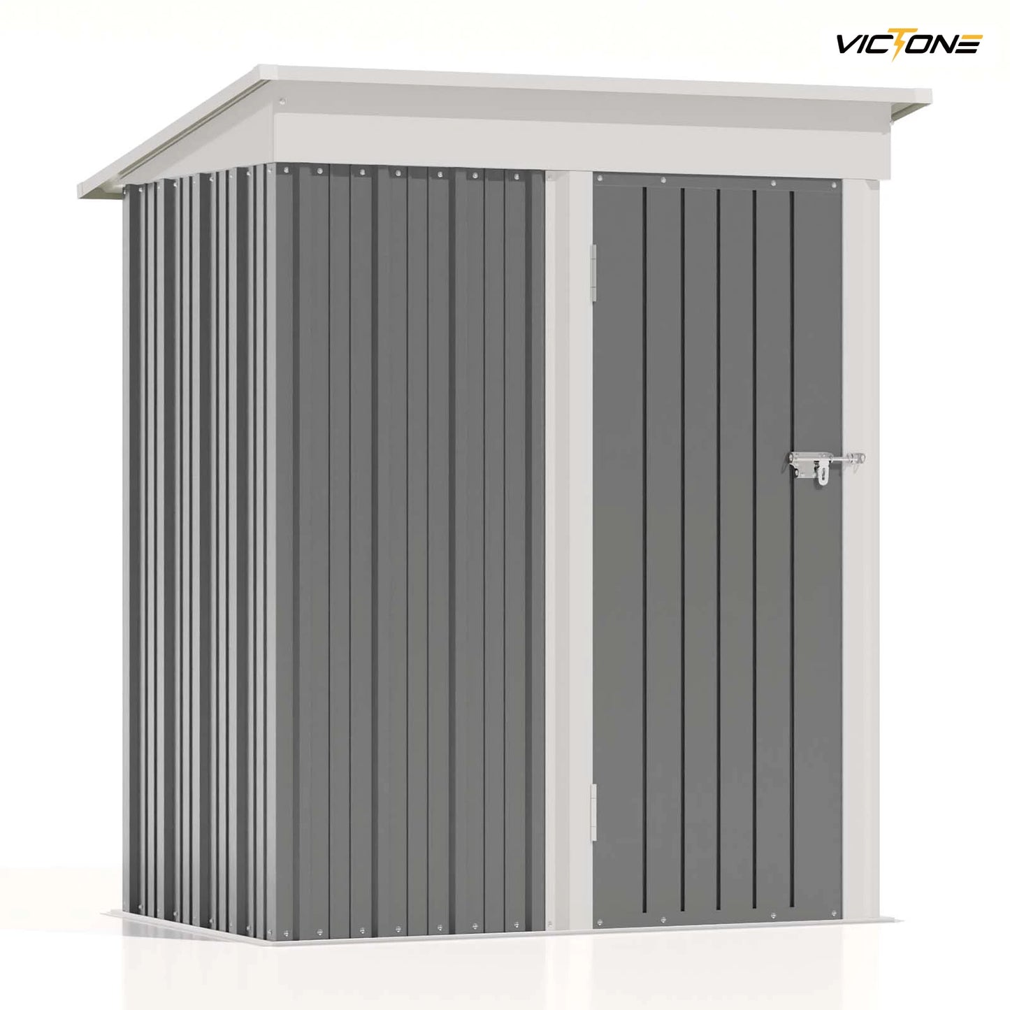 5x3 FT Outdoor Storage Shed, Tool Shed with Sloping Roof and  Doors Lockable