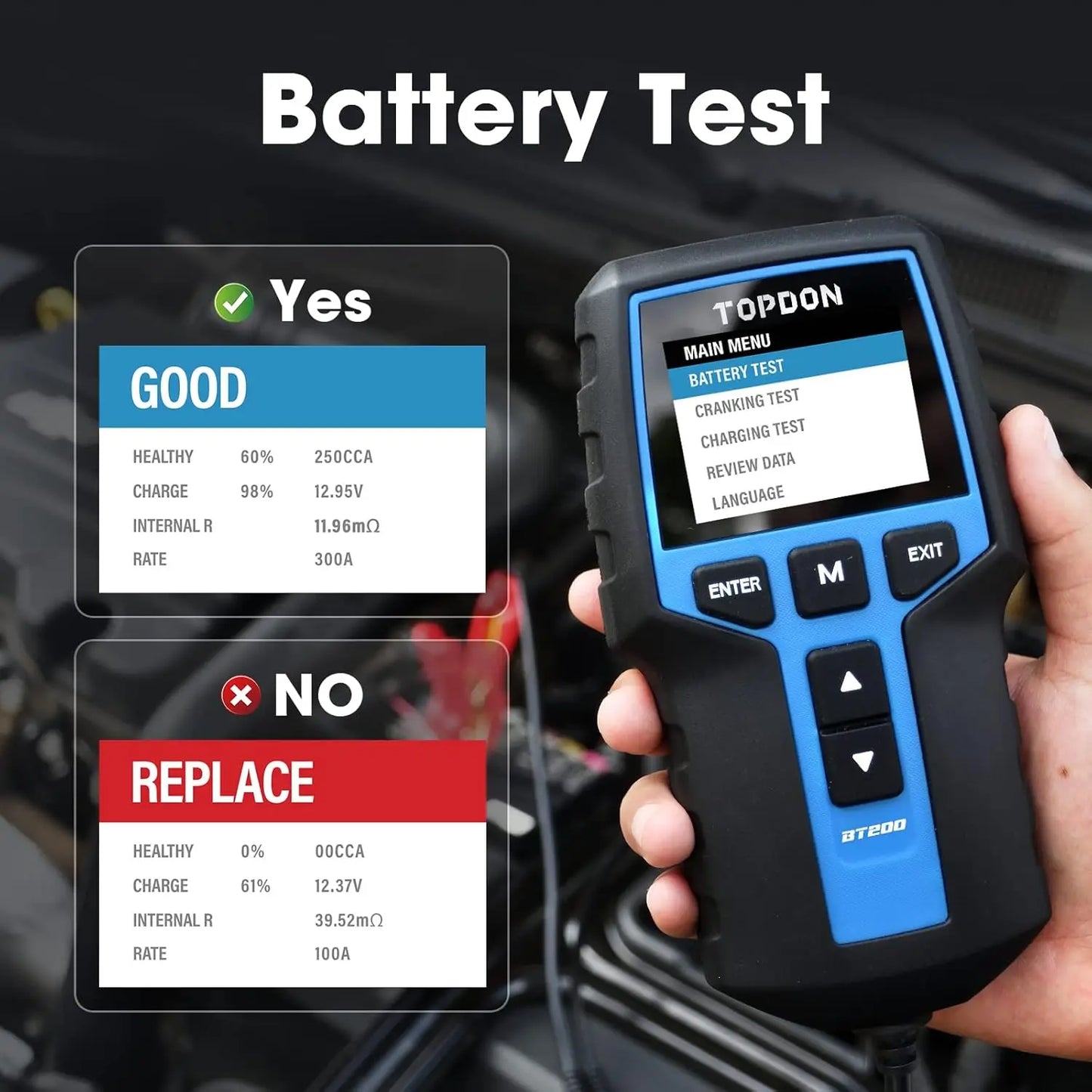 Battery Tester Charging Cranking Test Tools for Car 24V/12V
