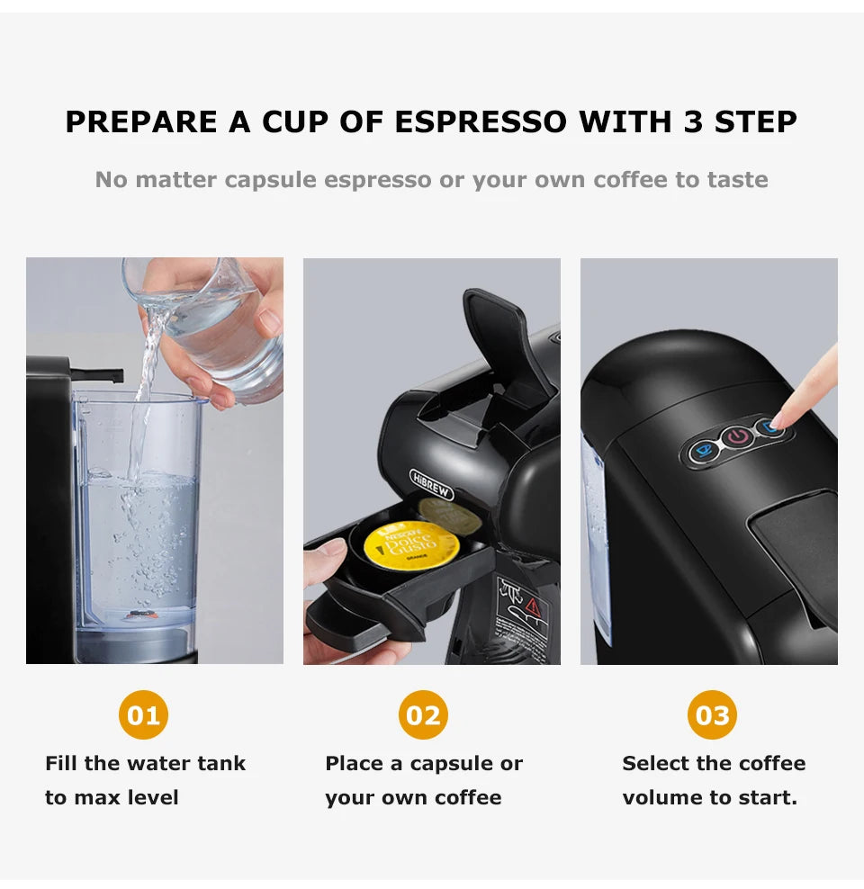 Coffee Machine 19 Bar 4in1 Hot & Cold Multiple Capsule Espresso