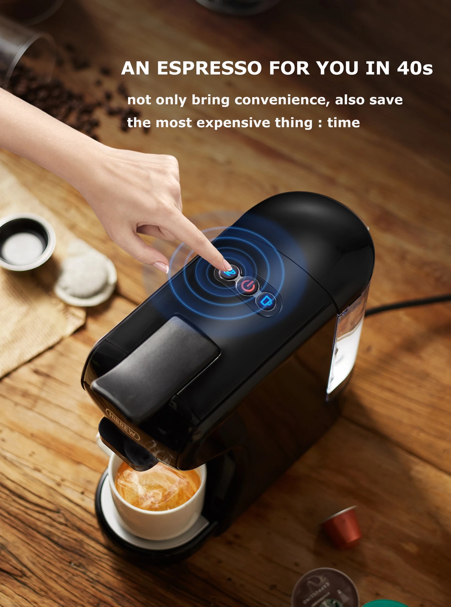 Coffee Machine 19 Bar 4in1 Hot & Cold Multiple Capsule Espresso