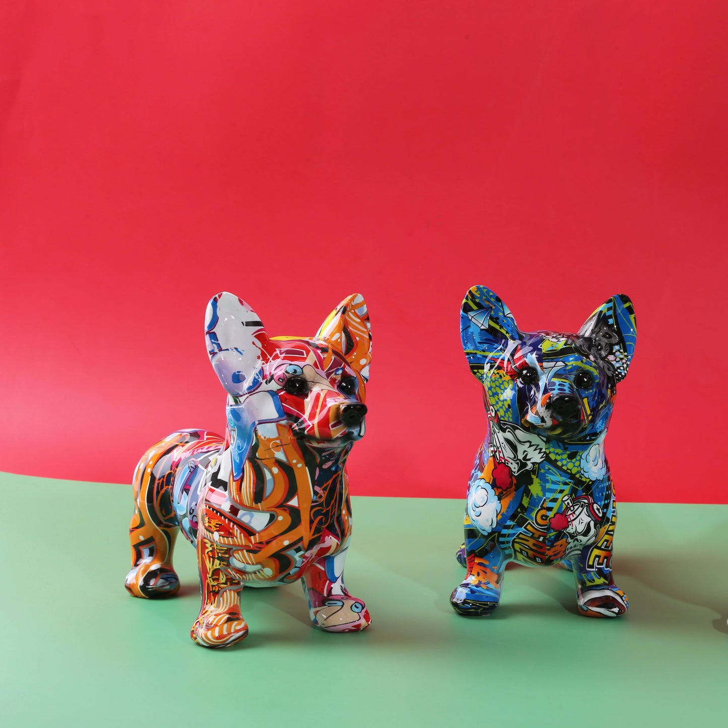 Nordic  Art Graffiti Corgi Dog Painting Creative Resin Crafts