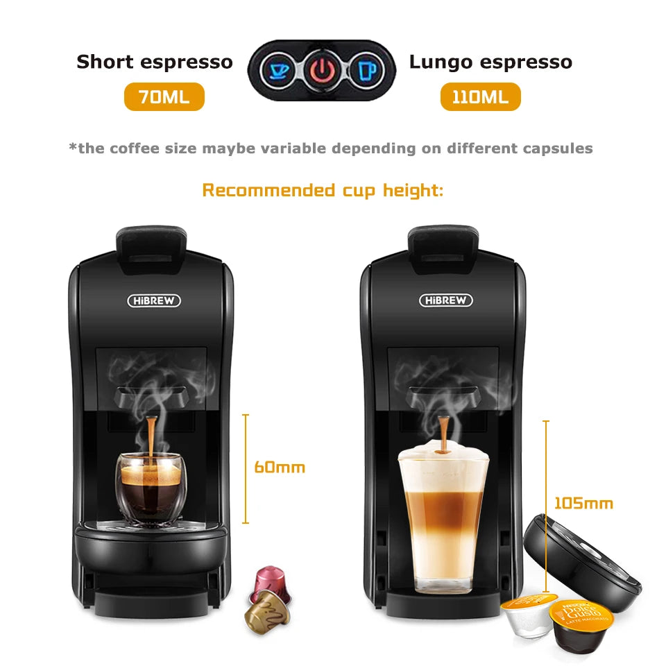 Coffee Machine 19 Bar 4in1 Hot & Cold Multiple Capsule Espresso