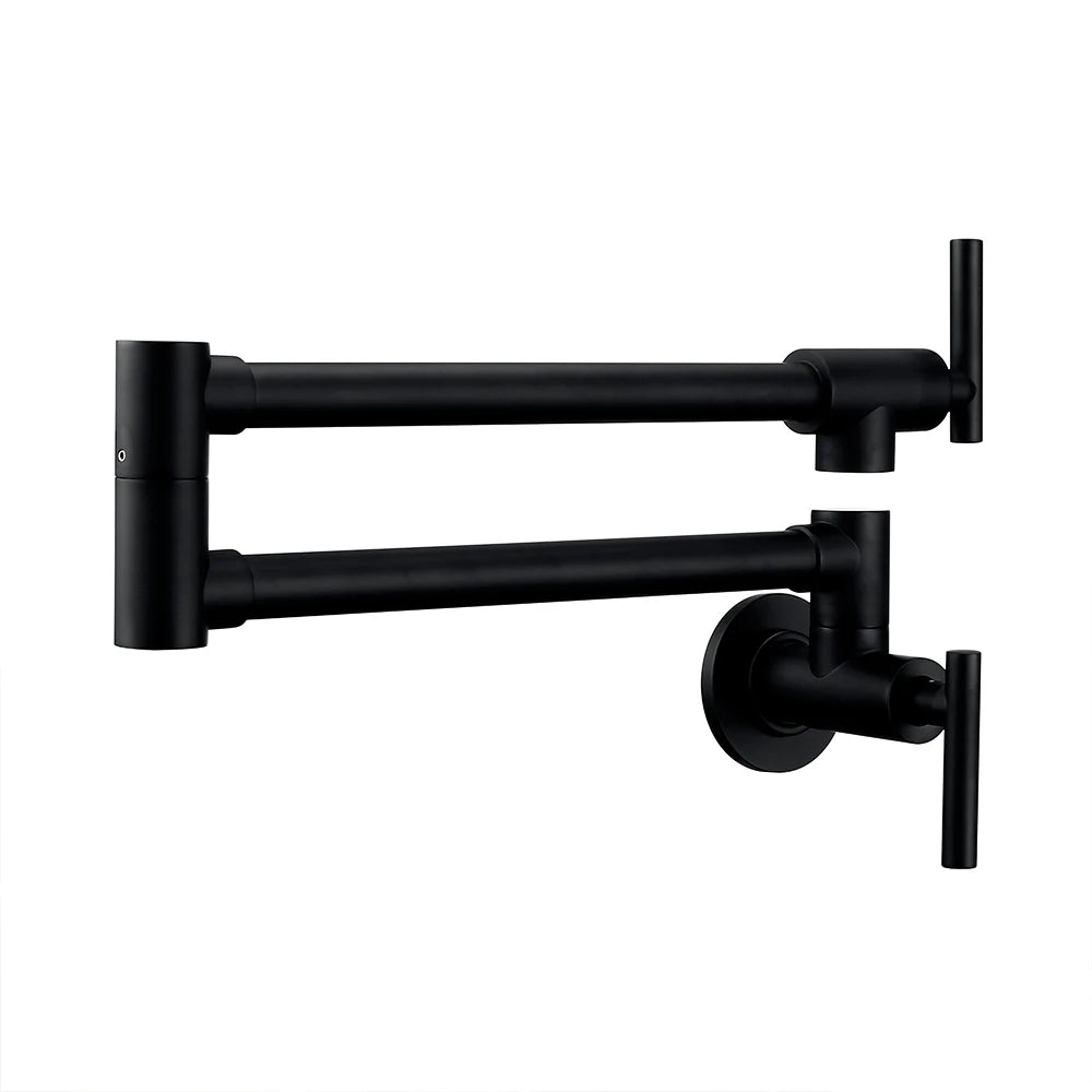 Brushed Nickel Kitchen Faucet Brass Wall Mounted Pot Filler Swivel