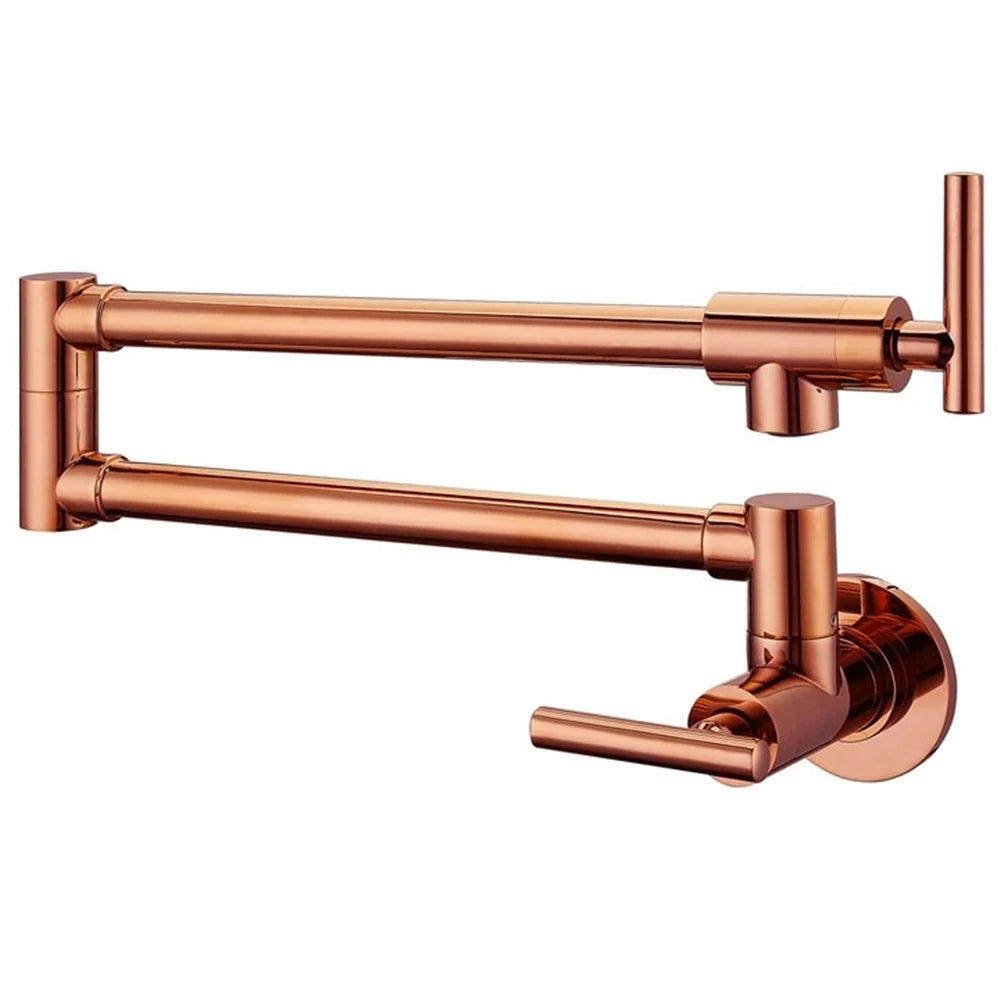 Brushed Nickel Kitchen Faucet Brass Wall Mounted Pot Filler Swivel