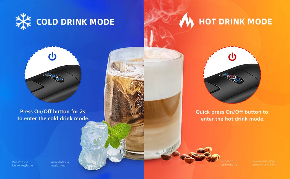 Coffee Machine 19 Bar 4in1 Hot & Cold Multiple Capsule Espresso