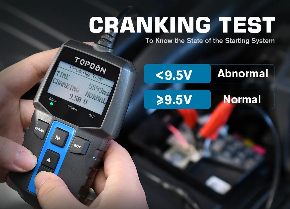 Battery Tester Charging Cranking Test Tools for Car 24V/12V