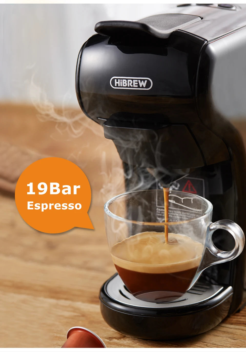 Coffee Machine 19 Bar 4in1 Hot & Cold Multiple Capsule Espresso