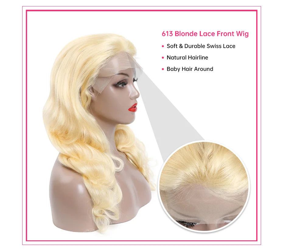 Honey Blonde 360 Full Lace Wig Human Hair Pre Plucked Hd Body Wave Long 613 13x4 Lace Front