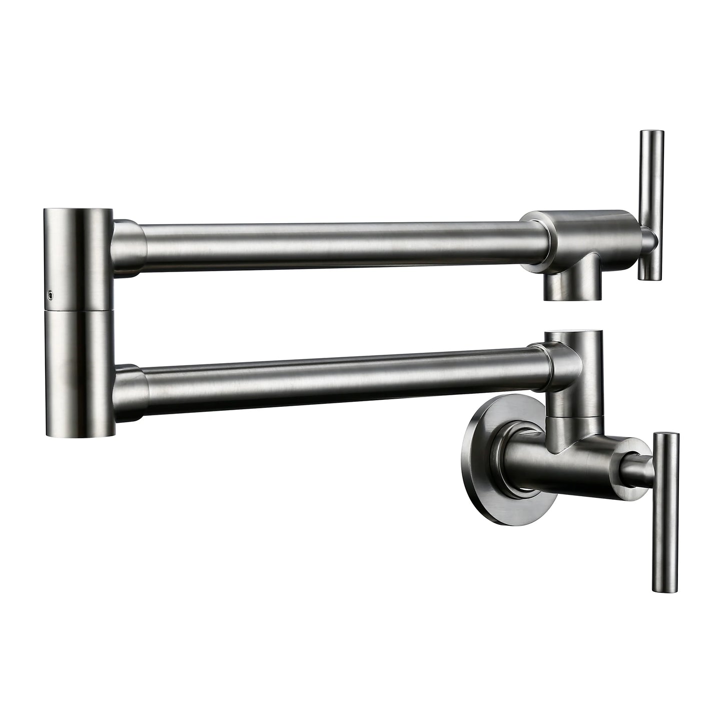 Brushed Nickel Kitchen Faucet Brass Wall Mounted Pot Filler Swivel