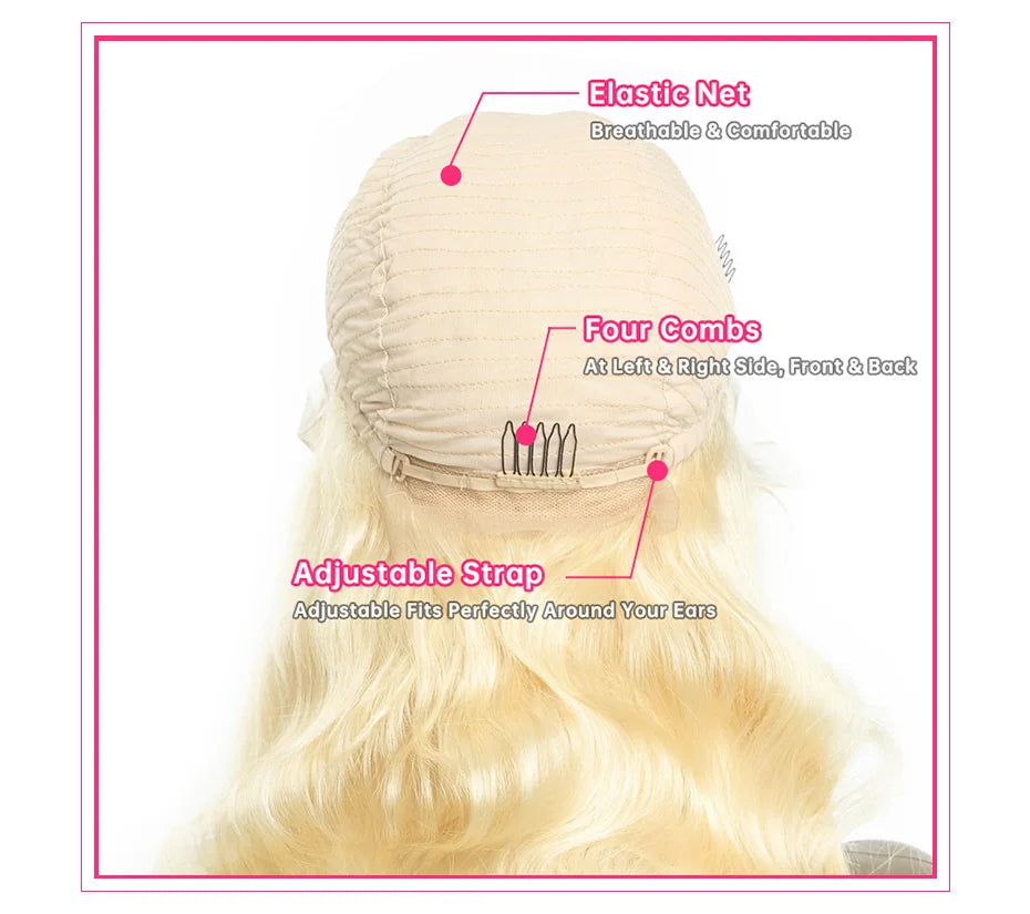 Honey Blonde 360 Full Lace Wig Human Hair Pre Plucked Hd Body Wave Long 613 13x4 Lace Front