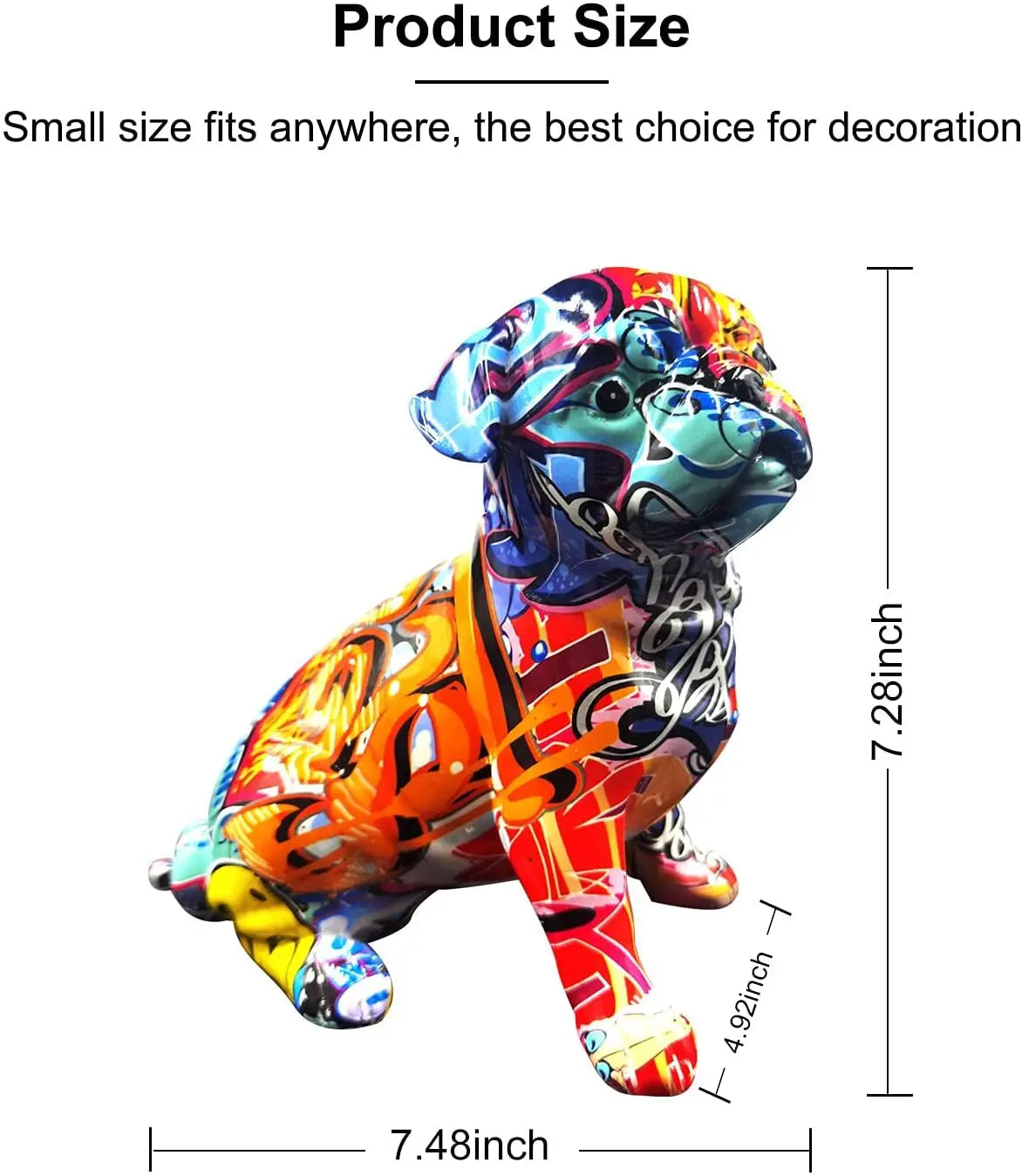 Graffiti Simple Creative Painted Pug Living Dog Color  Decorations