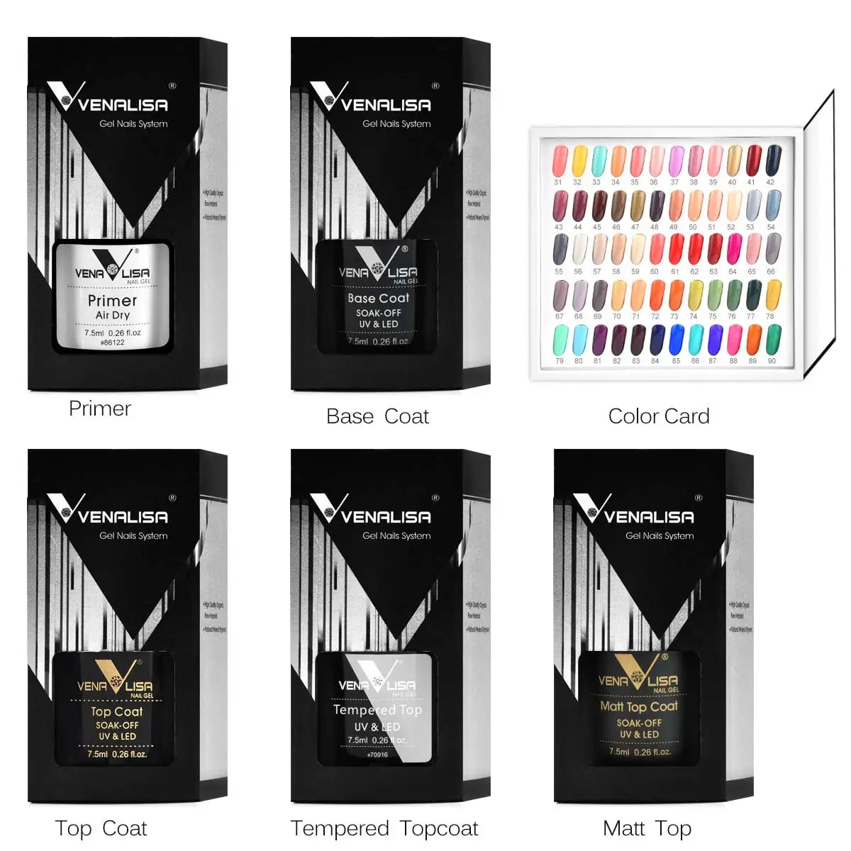 VIP5 Kit Nail Gel Polish HEMA FREE Full Coverage 36/60 Color Gel