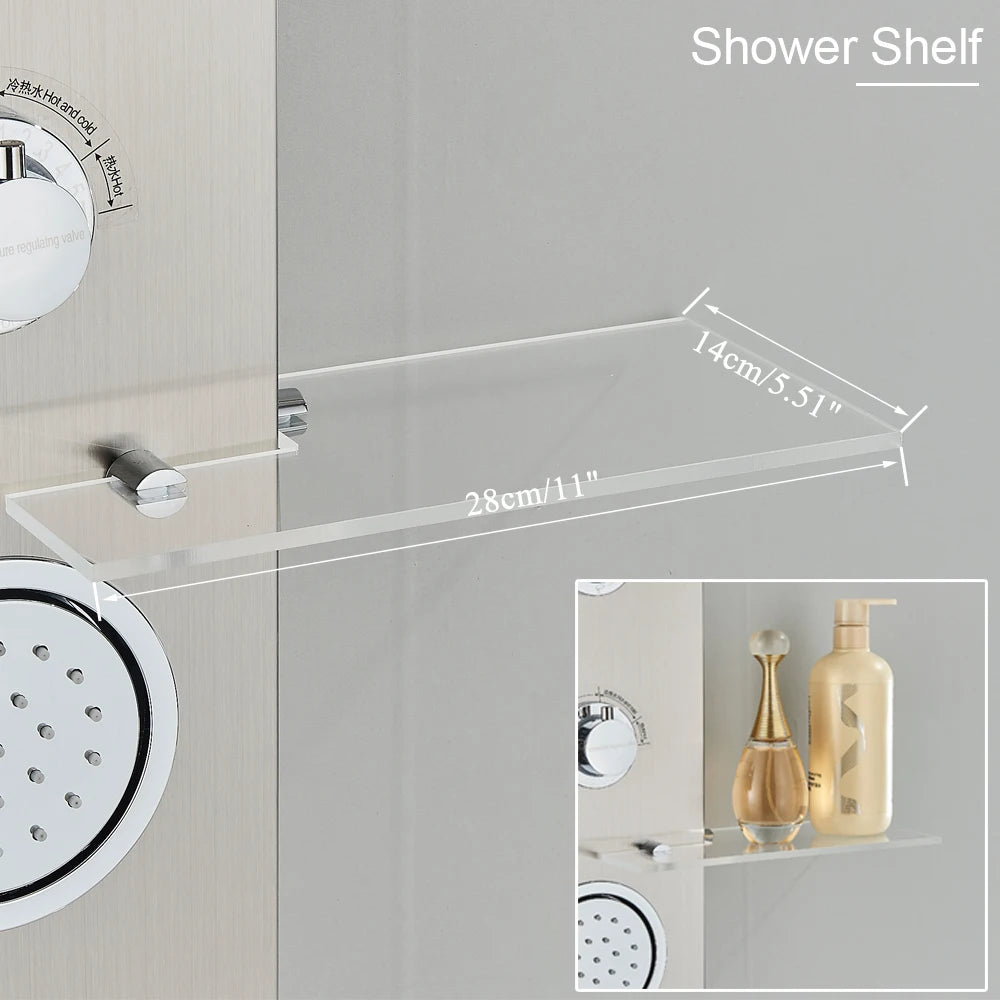 LED Light Shower Panel Waterfall Rain Digital Display Shower Faucet Set