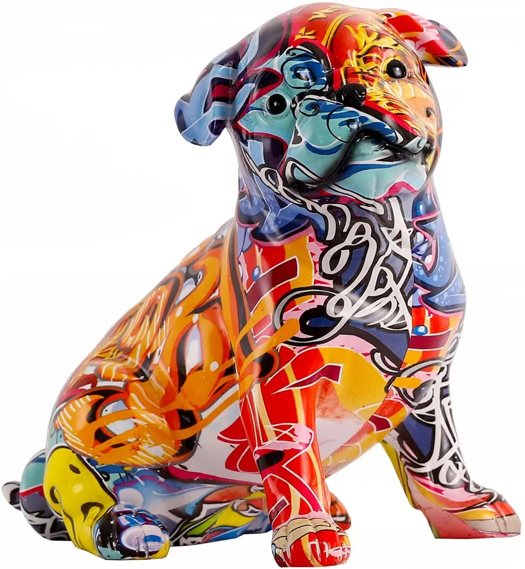 Graffiti Simple Creative Painted Pug Living Dog Color  Decorations