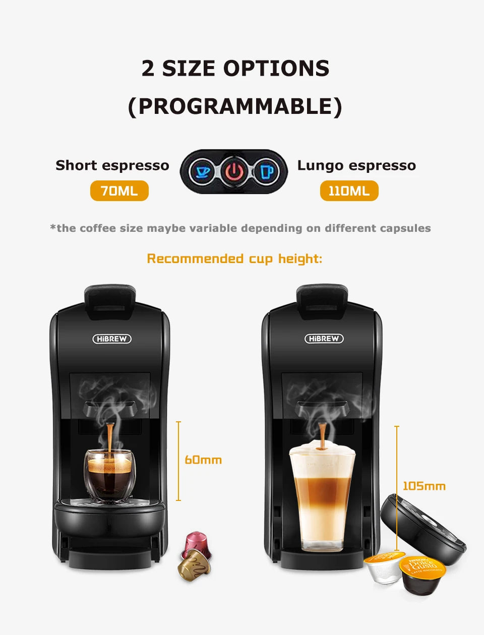 Coffee Machine 19 Bar 4in1 Hot & Cold Multiple Capsule Espresso