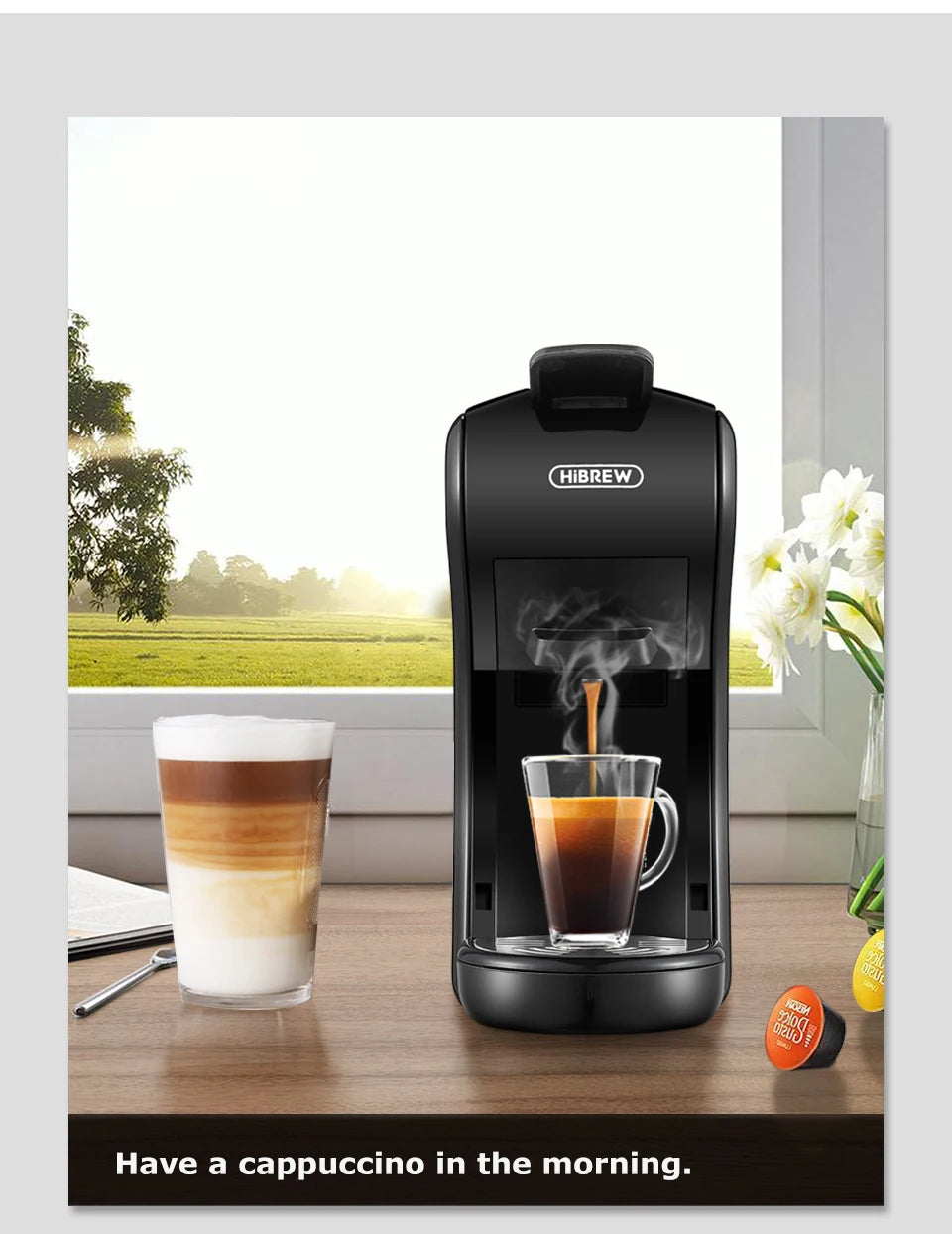 Coffee Machine 19 Bar 4in1 Hot & Cold Multiple Capsule Espresso
