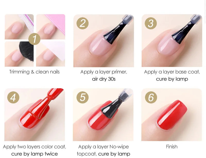 VIP5 Kit Nail Gel Polish HEMA FREE Full Coverage 36/60 Color Gel