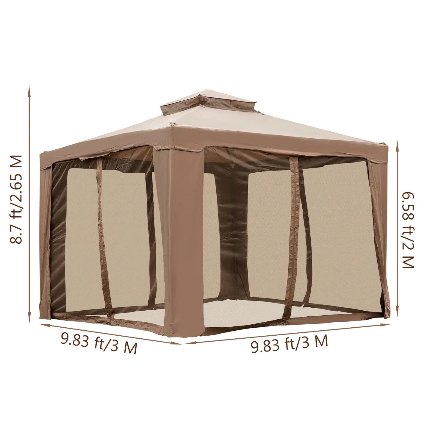 Outdoor Gazebo Canopy Tent W/ Netting Sandbag Patio Garden Shade Awning