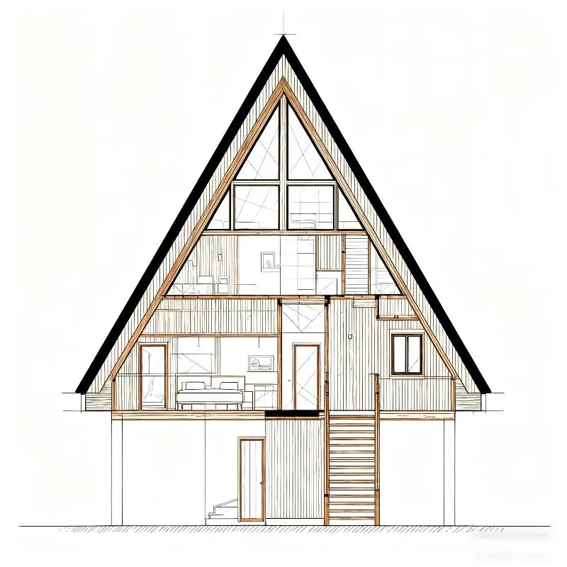 Modern Triangle A Frame House Prefabricated Tiny Cabin Portable Modular Wooden Villa Outdoor Living Home
