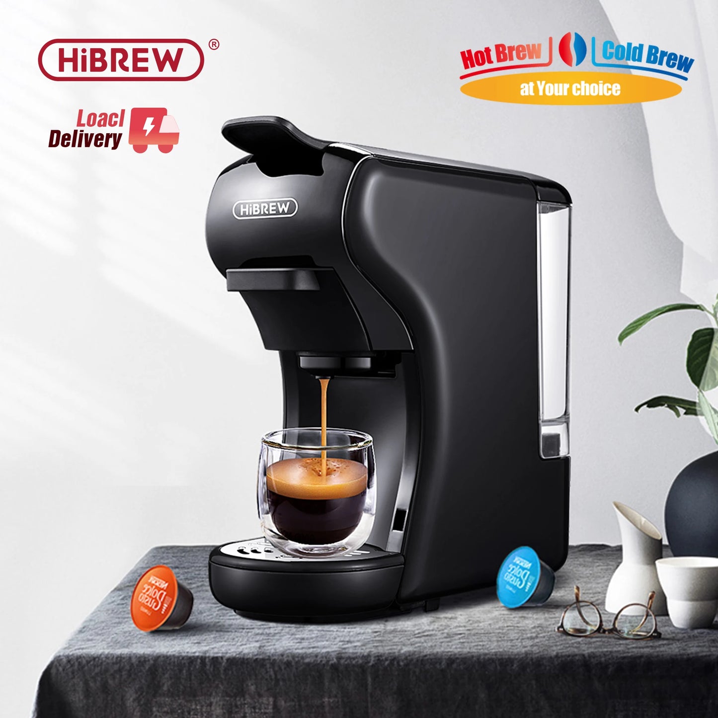 Coffee Machine 19 Bar 4in1 Hot & Cold Multiple Capsule Espresso