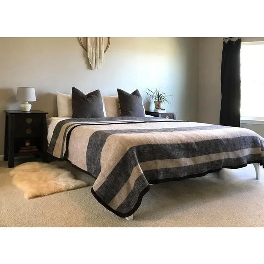 100% Natural Alpaca and Merino Wool Blanket,