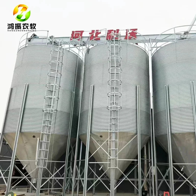 Custom Max 80T Hot-Dip Galvanized IoT-Enabled Grain Silo With 1 Year Warranty For Farm Use By ShanDongHONGZHEN