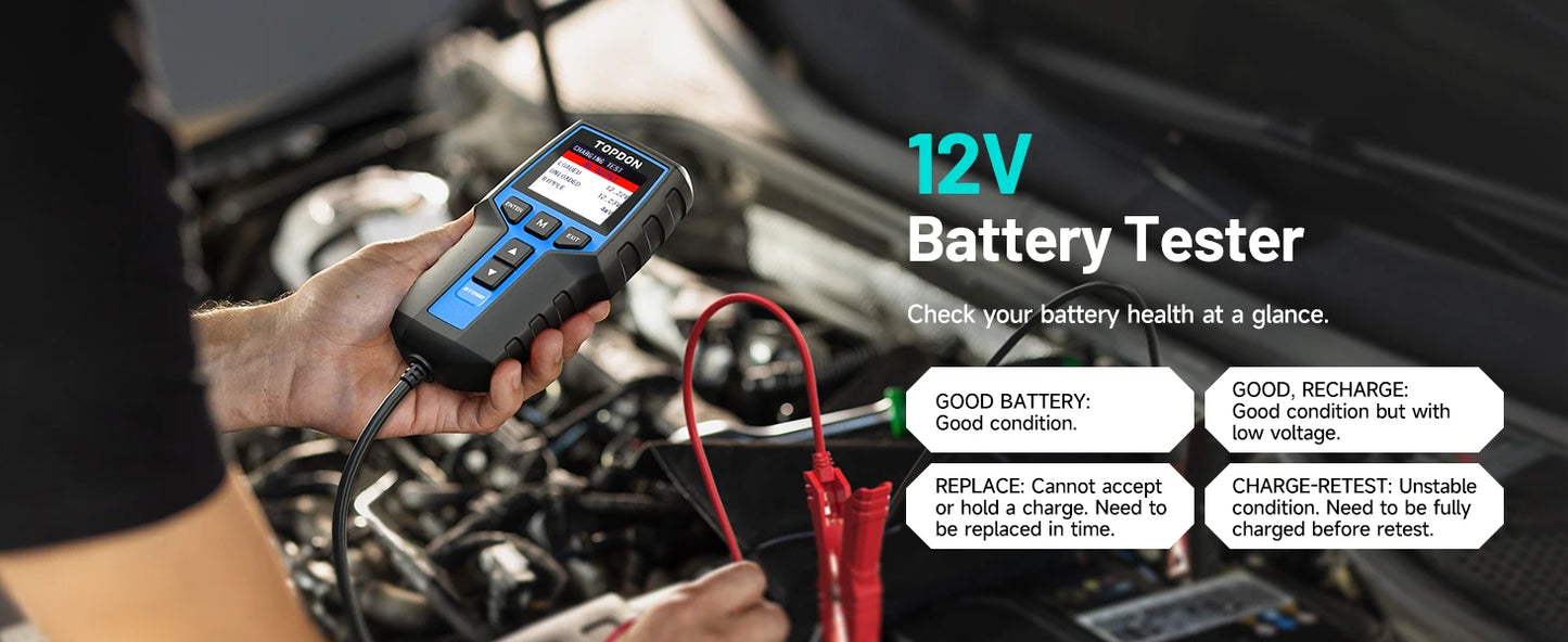 Battery Tester Charging Cranking Test Tools for Car 24V/12V