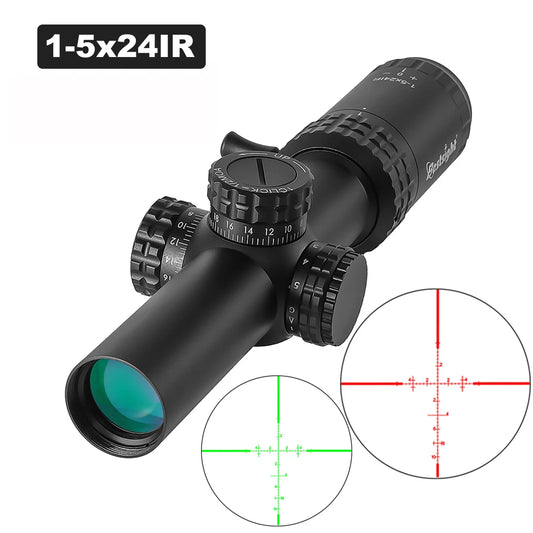 1-5X24 Tactical Optical Rifle Scope Red and Green Illuminated Reticle