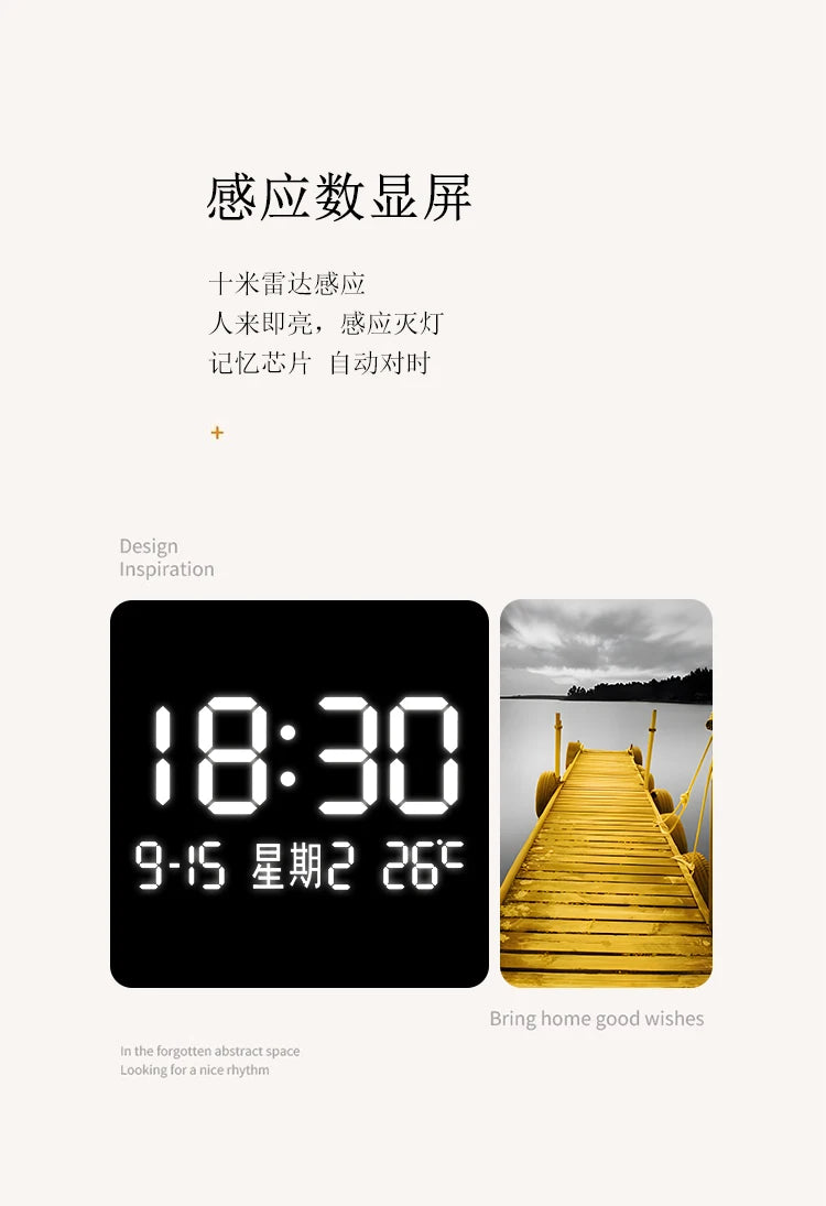 Modern Display Wall Watch Clock Premium Electronic Bedroom Luxury Wall Clock Large Classic