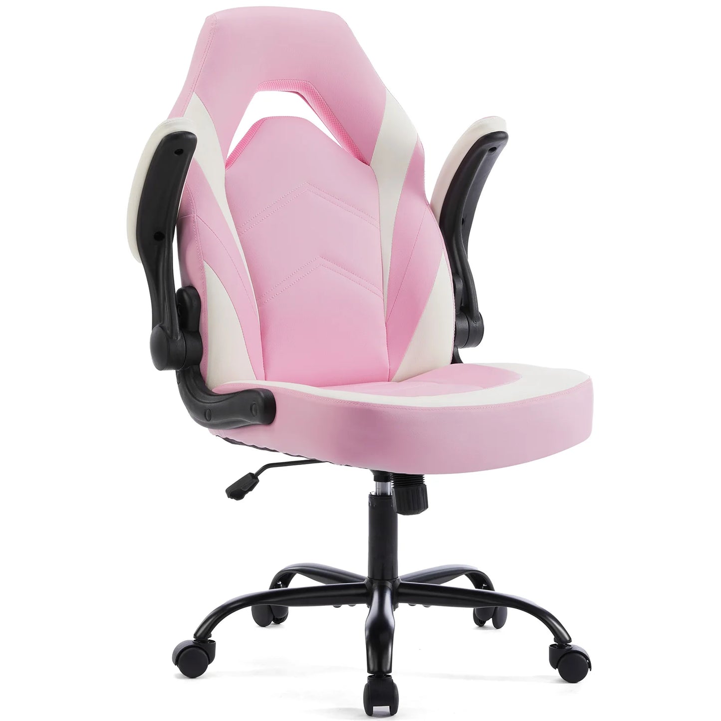 Gaming Desk Chair Adjustable PU Leather Racing Chair Flip-up Armrest