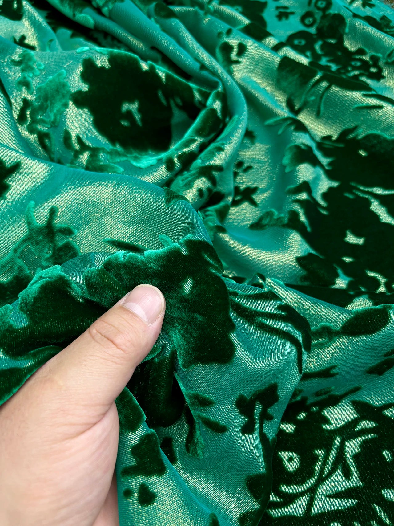 Flower Silk Velvet Silk Fabric Mulberry Burnt Flower Flocking Jacquard