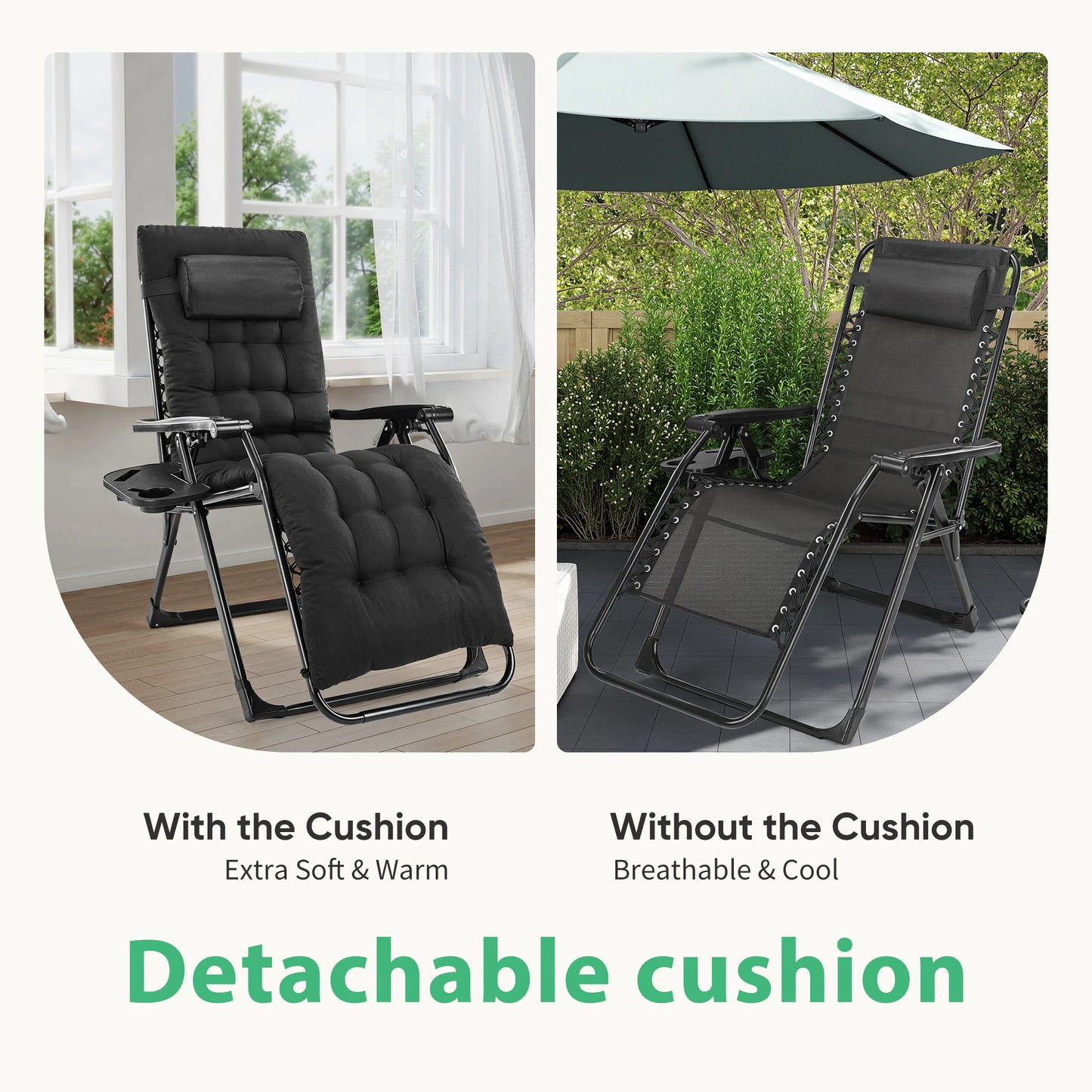 Zero Gravity Set of 2 Portable Recliner Camping Patio Out door