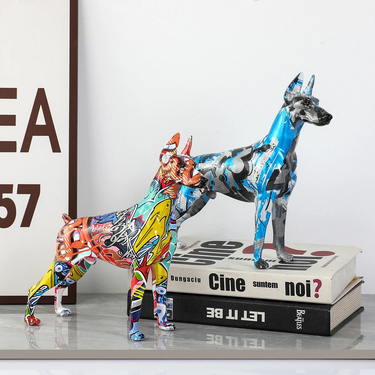 Color Doberman Dog Statue Decorations