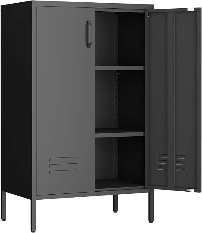 Metal Storage Cabinet,2 Door Locker Cabinet with Adjustable Shelves,