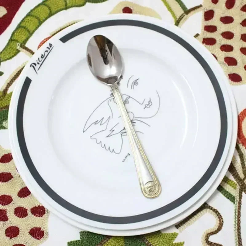 24PCS Vintage Western Gold Plated Dinnerware