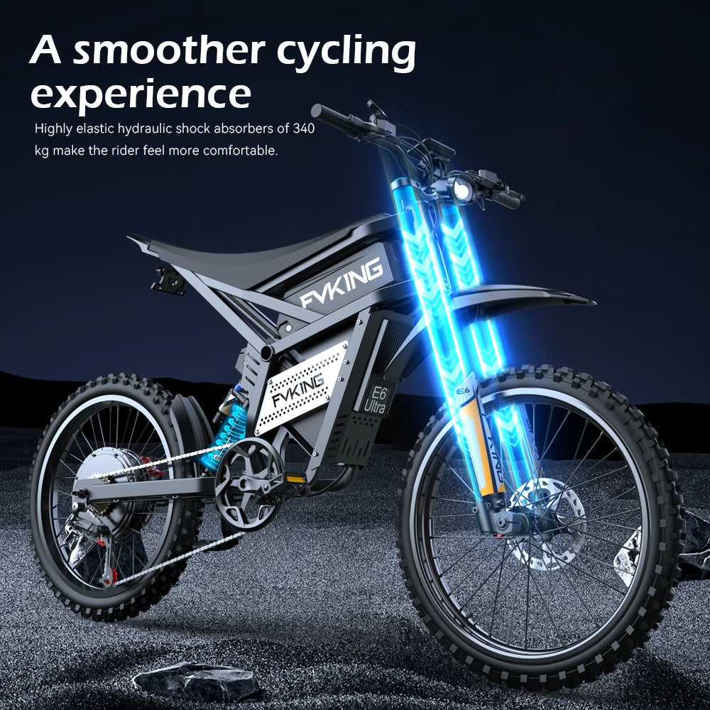 Electric Bike 6000W Peak Electric Dirt Bike 60V30AH Battery