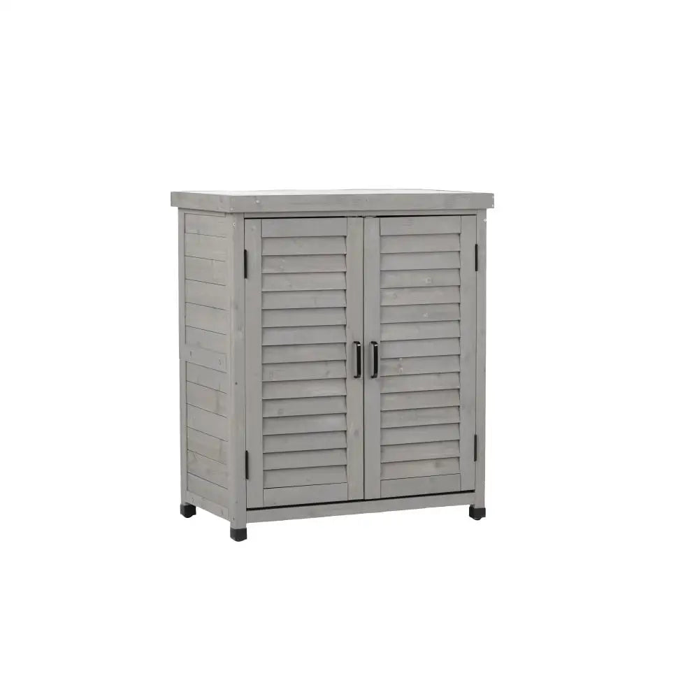 Potting Bench with Storage Cabinet and Metal Table Top for Outdoor Patio,'