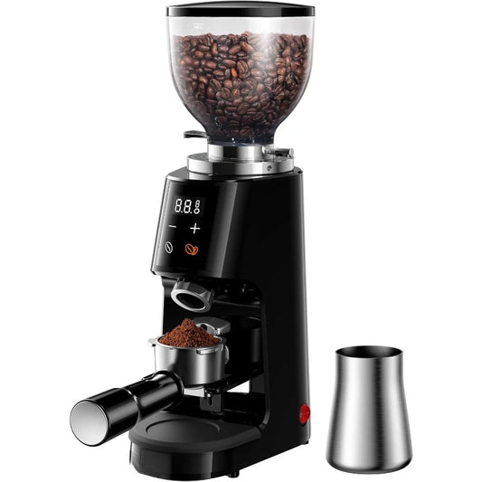 64mm Coffee Grinder with 100 Grind Settings and All-Metal Chamber,